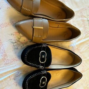 Stylish Women's Loafers - Black and Tan